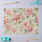 Elegant Vintag Inspiriert Pink Floral Ephemera Seidenpapier (Basteln)