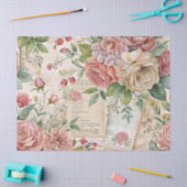 Elegant Vintag Inspiriert Pink Floral Ephemera Seidenpapier (Basteln)