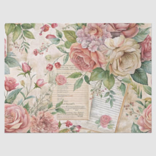 Elegant Vintag Inspiriert Pink Floral Ephemera Seidenpapier