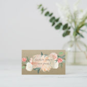 Elegant Vintag, Kraft, Blume Visitenkarte (Stehend Vorderseite)