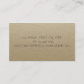 Elegant Vintag, Kraft, Gold Confetti Visitenkarte (Rückseite)