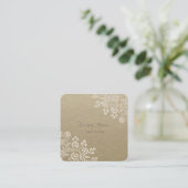 Elegant Vintag, Kraft, Spitze Quadratische Visitenkarte (Stehend Vorderseite)