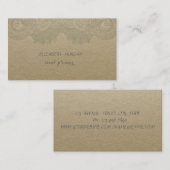 Elegant Vintag, Kraft, Spitze Visitenkarte (Vorne/Hinten)