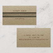 Elegant Vintag, Kraft, Streifen Visitenkarte (Vorne/Hinten)