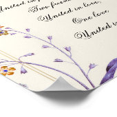 Elegant Vintag Lila Beige Blüte Inspiration Poster (Ecke)