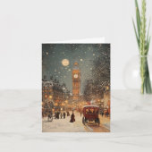 Elegant Vintag London Christmas Classic Karte (Vorderseite)