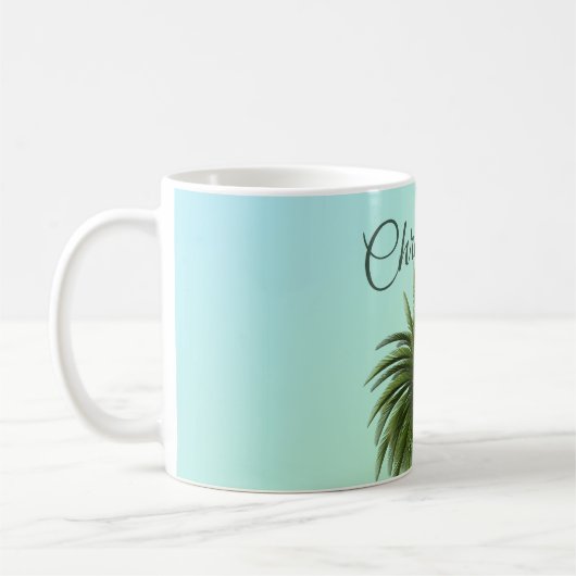 Elegant Vintag Palm Tree Green Kaffeetasse (Links)