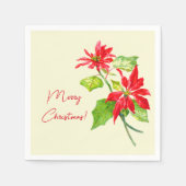 Elegant Vintag Poinsettia Frohe Weihnachtsfeiertag Serviette (Vorderseite)