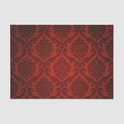 Elegant Vintag Red Damask Seidenpapier (Vorderseite)