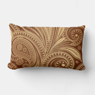 Elegant Vintag Red Gold Paisley Lendenkissen