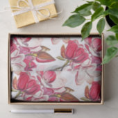 Elegant Vintag Rosa Magnolia Weiß Seidenpapier (Geschenk)
