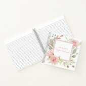 Elegant Vintag Rosa Rose Personalisiert Notizblock (Innenseite)