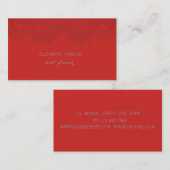 Elegant Vintag, Rot, Spitze Visitenkarte (Vorne/Hinten)