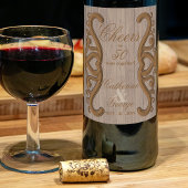 Elegant Vintag Rustikal 50. Hochzeitstag Weinetikett