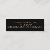 Elegant Vintag, schwarz, goldgelb Mini Visitenkarte (Rückseite)