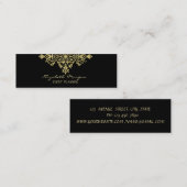 Elegant Vintag, schwarz, goldgelb Mini Visitenkarte (Vorne/Hinten)