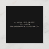Elegant Vintag, schwarz, Spitze Quadratische Visitenkarte (Rückseite)