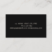 Elegant Vintag, schwarz, Spitze Visitenkarte (Rückseite)