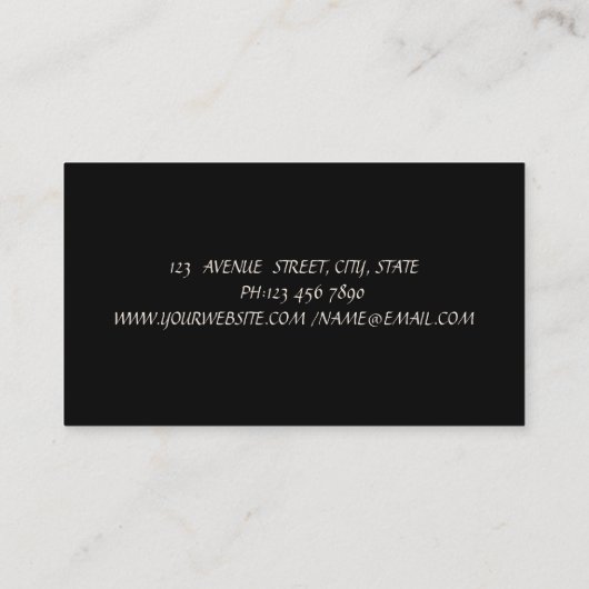 Elegant Vintag, schwarz, Spitze Visitenkarte (Rückseite)