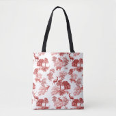 Elegant Vintag Toile Woodland Deer Fox Tasche (Vorderseite)