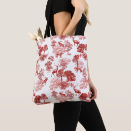 Elegant Vintag Toile Woodland Deer Fox Tasche