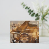 Elegant Vintag Unisex Music - Einladungen (Stehend Vorderseite)