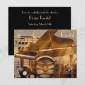 Elegant Vintag Unisex Music - Einladungen (Vorne/Hinten)