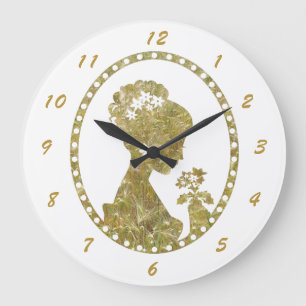 Elegant Vintage Antique Gold Cameo Große Wanduhr
