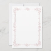 Elegant Vintage Baroque Dusty Pink Wedding Einladung (Rückseite)