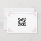 Elegant Vintage Baroque Dusty Pink Wedding QR RSVP Karte (Rückseite)