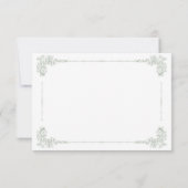 Elegant Vintage Baroque Sage Green Wedding RSVP Karte (Rückseite)