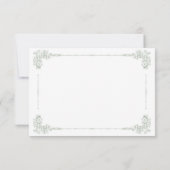 Elegant Vintage Baroque Sage Green Wedding RSVP Karte (Rückseite)