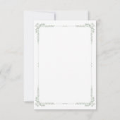 Elegant Vintage Baroque Sage Green Wedding Save The Date (Rückseite)