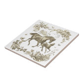 Elegant Vintage Beige Horses Floral Fliese (Seite)