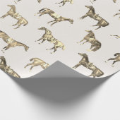 Elegant Vintage Beige Saddled Horses  Geschenkpapier (Ecke)