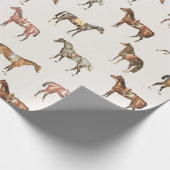 Elegant Vintage Beige Saddled Horses Geschenkpapier (Ecke)