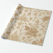 Elegant Vintage Beige & Sepia Wrapping Paper Geschenkpapier (Ungerollt)