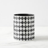 Elegant vintage black &white checkerboard monogram tasse (Zentrum)