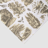 Elegant Vintage Black White Country Toile Beige Seidenpapier (Detail)