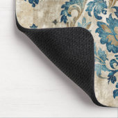 Elegant Vintage Blue Floral Mousepad (Ecke)