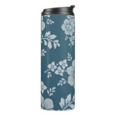 Elegant Vintage Blue Flower Pattern Thermosbecher (Nach links gedreht)