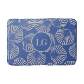Elegant Vintage Blue Seashell Bath Mat Badematte (Vorderseite)