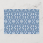 Elegant Vintage Blue Toile Monogram Wedding Begleitkarte (Rückseite)