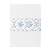Elegant Vintage Blue Toile Monogram Wedding Einladungsbanderole (Rückseitenbeispiel)