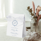 Elegant Vintage Blue Toile Monogram Wedding Geschenkschachtel