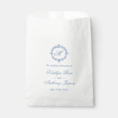 Elegant Vintage Blue Toile Monogram Wedding Geschenktütchen (Vorderseite)