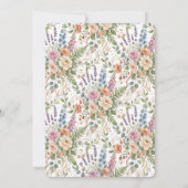 Elegant Vintage-Blumen Botanik  Einladung (Rückseite)
