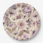 Elegant Vintage Blumenmuster Pappteller (Vorderseite)