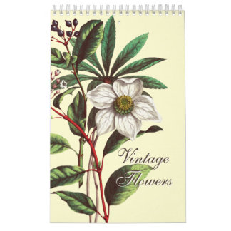 Elegant Vintage Botanical Flower Illustrations  Kalender