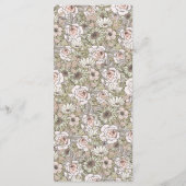 Elegant Vintage Botanical Frame Wedding Menu Card Menükarte (Rückseite)